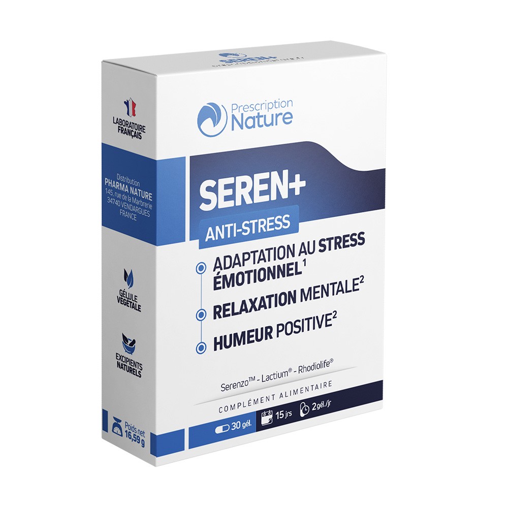 seren + avec lactium pour apaiser et soulager le stress émotionnel relaxation mentale humeur positive